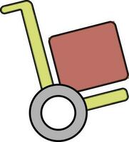 Illustration von Handwagen mit Karton Kasten. vektor