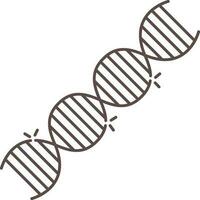 gebrochen DNA Kette braun Symbol im eben Stil. vektor