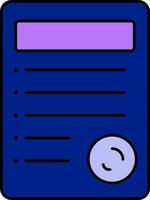 Blau und lila Illustration von Rechnung Symbol. vektor