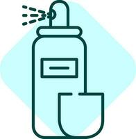 blå stroke parfym eller spray flaska ikon på sqaure bakgrund. vektor