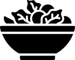 Salat Schüssel Glyphe Symbol im eben Stil. vektor