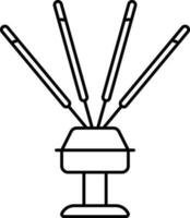 illustration av brinnande rökelse pinne stå symbol ikon. vektor