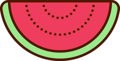 eben Illustration von Wassermelone Scheibe Symbol. vektor