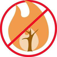 sluta vild brand ikon eller symbol i röd och orange Färg. vektor
