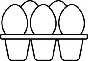 isolerat ägg spjällåda ikon i tunn linje konst. vektor