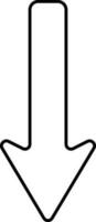 schwarz Gliederung Illustration von Nieder Pfeil Symbol. vektor