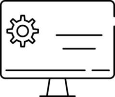 isoliert Computer Rahmen Symbol im schwarz Schlaganfall. vektor