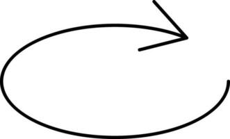 kreisförmig Kurve Pfeil schwarz linear Symbol. vektor