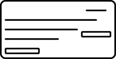 svart tunn linje konst av posta kort ikon. vektor