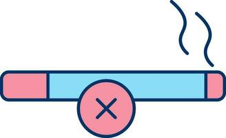 Nej rökning ikon eller symbol i röd och blå Färg. vektor