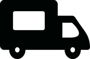 leverans lastbil eller lastbil ikon i svart och vit Färg. vektor