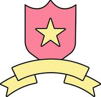 Polizei Abzeichen oder Schild Symbol im Rosa und Gelb Farbe. vektor