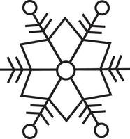 schwarz geradlinig Stil Schneeflocke auf Weiß Hintergrund. vektor
