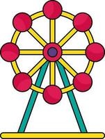 bunt Ferris Rad Symbol im eben Stil. vektor