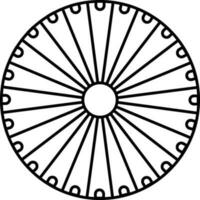 illustration av ashoka hjul ikon i linje konst. vektor
