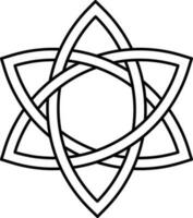 geometrisch Star oder Blume keltisch Symbol im schwarz Umriss. vektor