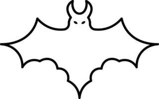 flyga fladdermöss tecknad serie djur- ikon i tunn linje konst. vektor