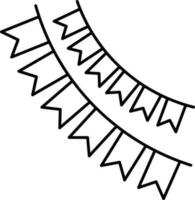 Wimpel Flagge Girlande Dekoration Symbol im linear Stil. vektor