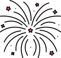 rot und Blau Feuerwerk Licht Symbol oder Symbol. vektor