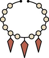 Jahrgang Halskette Symbol im braun Farbe. vektor