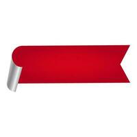 tömma ringla papper märka eller baner element i röd Färg. vektor