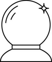 isoliert Magie Ball schwarz linear Symbol. vektor