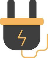elektrisch Stecker Symbol im schwarz und Gelb Farbe. vektor