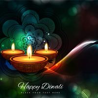 Glückliche diwali diya Öllampen-Festivalhintergrundillustration vektor