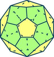 Dodekaeder Symbol oder Symbol im Grün und Gelb Farbe. vektor
