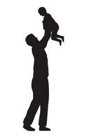 Vater und Sohn Silhouetten vektor