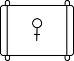 kvinna kön symbol styrelse ikon i linje konst. vektor