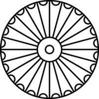 Ashoka Rad dünn Linie Kunst Symbol. vektor
