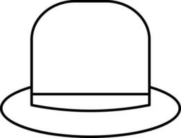 isoliert runden Hut schwarz Schlaganfall Symbol. vektor