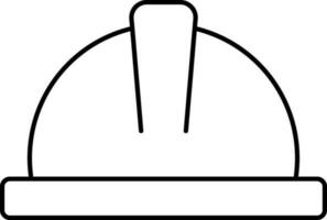 isoliert Konstruktion Helm Symbol im schwarz dünn Linie Kunst. vektor