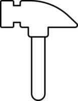 isoliert Nagel Hammer schwarz Linie Kunst Symbol. vektor
