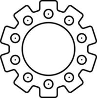 isolerat kugghjul ikon i linjär stil. vektor