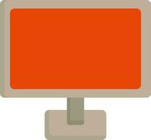 orange och grå skrivbordet ikon i platt stil. vektor