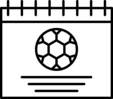 Fußball Symbol Kalender Symbol im schwarz Linie Kunst. vektor