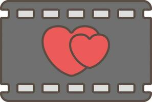 romantisk filma ikon i röd och grå Färg. vektor