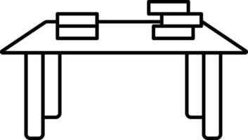 schwarz linear Stil Bücher auf Tabelle Symbol. vektor