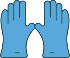 Hand Handschuhe Symbol im Blau Farbe. vektor