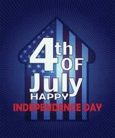 USA 4 .. von Juli glücklich Unabhängigkeit Tag Design vektor