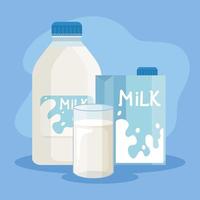Bündel von Milchprodukten setzen Symbole vektor
