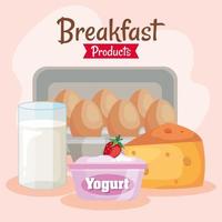 köstliche Frühstücksset-Produktikonen vektor