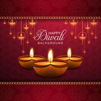 Eleganter glücklicher dekorativer roter Hintergrund Diwali vektor