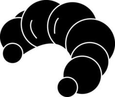 illustration av croissant ikon i svart och vit Färg. vektor
