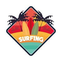 surfa tropiska surfbrädor vektor