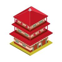 pagodbyggnad isometrisk vektor