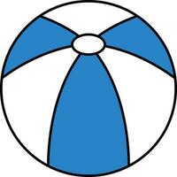 Blau und Weiß Illustration von Strand Ball Symbol. vektor