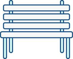 Planke Bank Stuhl Türkis und Weiß Symbol. vektor